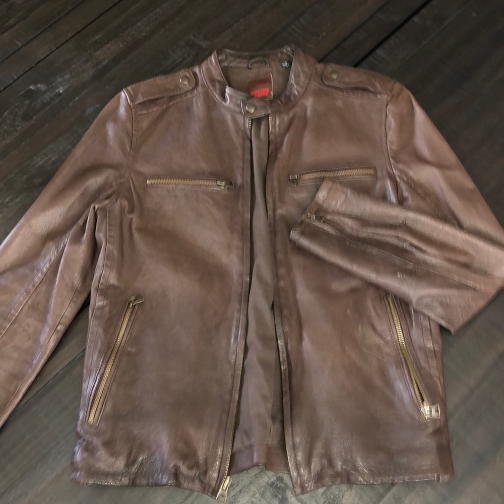 Levi’s chocolate brown leather jacket